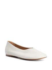 Dune London White Highcut Ballet Pumps - Image 2 of 6