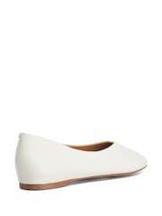 Dune London White Highcut Ballet Pumps - Image 3 of 6