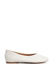 Dune London White Highcut Ballet Pumps - Image 4 of 6