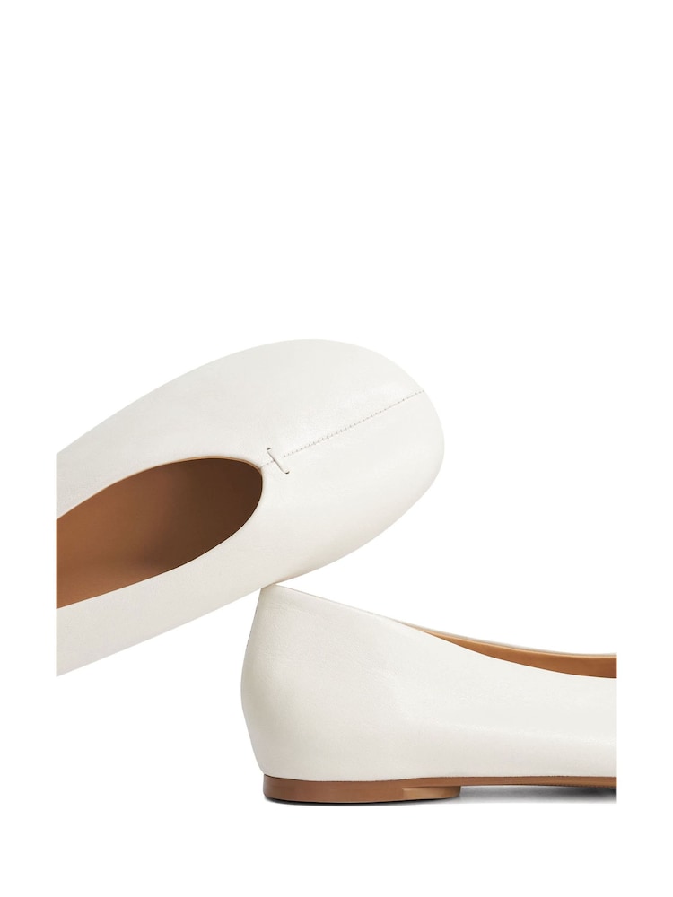 Dune London White Highcut Ballet Pumps - Image 6 of 6