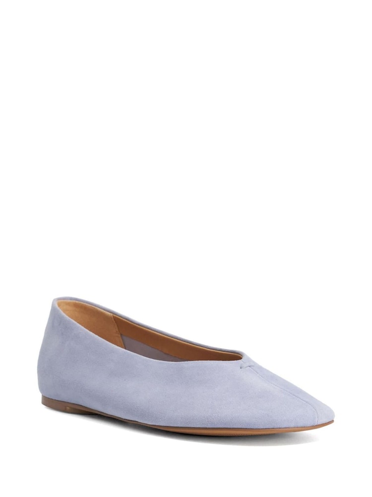 Dune London Blue Highcut Ballet Pumps - Image 2 of 6 Dune London Blue Highcut Ballet Pumps - Image 2 of 6