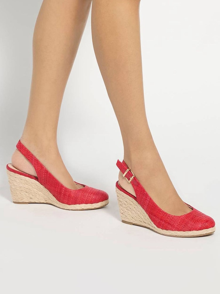 Dune London Red Wide Fit Capable Wedges - Image 1 of 6
