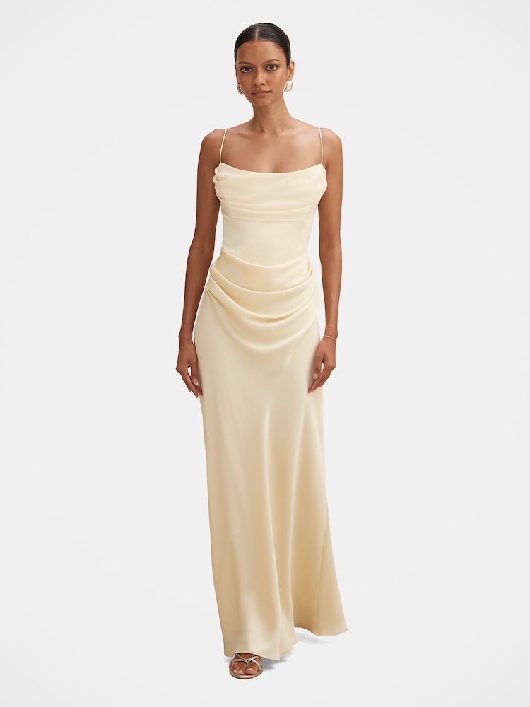 Forever New Yellow Claudia Petite Corset Maxi Dress - Image 1 of 4