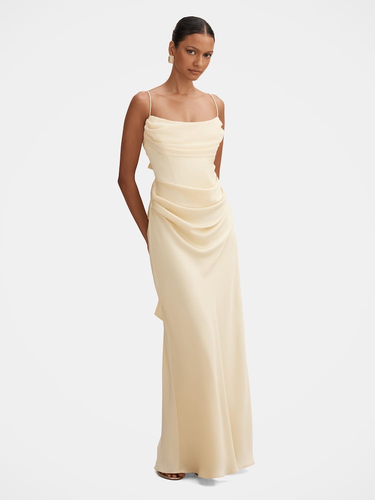 Forever New Yellow Claudia Petite Corset Maxi Dress - Image 4 of 4