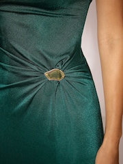 Lipsy One Shoulder Ruched Waist Hardware Detail Fit And Flare Midi Dress - Kuva 3 / 6