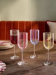 Set of 4 Multi Striped Wine Glasses - Image 2 of 3