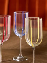 Set of 4 Multi Striped Wine Glasses - Image 3 of 3
