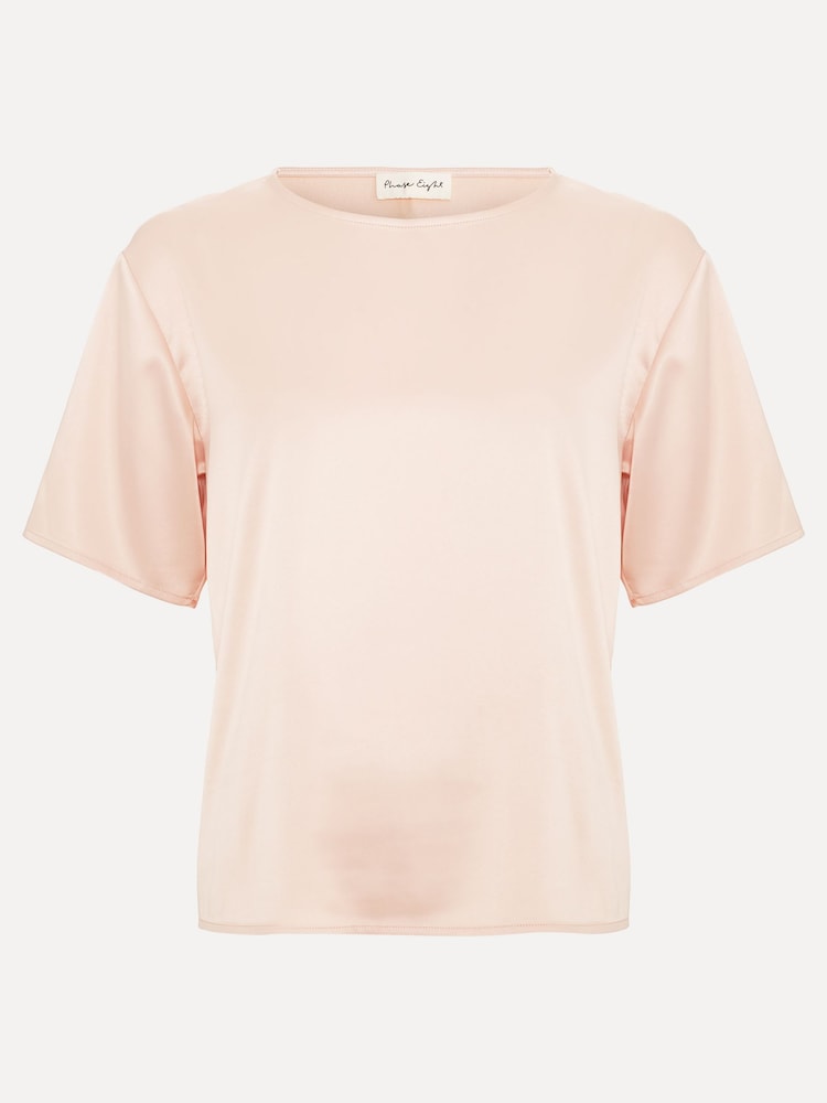 Phase Eight Pink Francesca Satin Top - Image 7 of 7