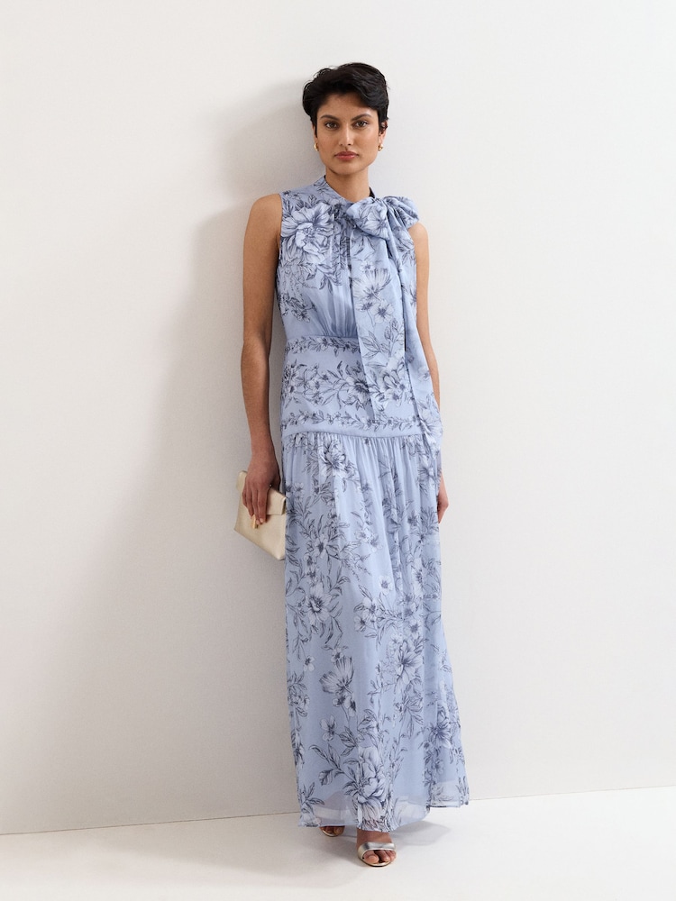 Phase Eight Blue Dakota Silk Maxi Dress - Image 1 of 7