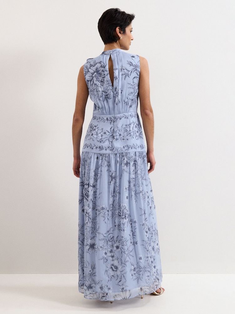 Phase Eight Blue Dakota Silk Maxi Dress - Image 2 of 7