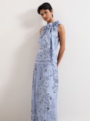 Phase Eight Blue Dakota Silk Maxi Dress - Image 3 of 7