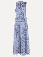 Phase Eight Blue Dakota Silk Maxi Dress - Image 8 of 8