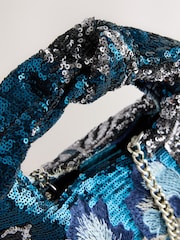 Blue Sequin Embellished Hand Held Bag - Image 7 of 8