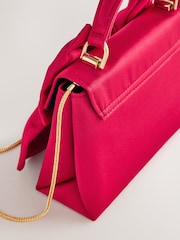 Pink Satin Effect Bow Hand Held Bag - Image 4 of 5