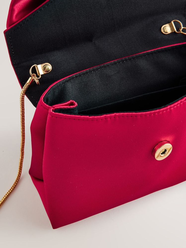 Pink Satin Effect Bow Hand Held Bag - Image 5 of 5 Pink Satin Effect Bow Hand Held Bag - Image 5 of 5