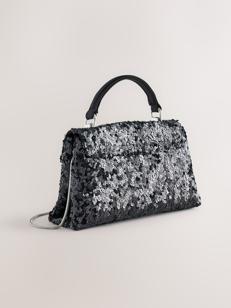 Black Sequin Hand Held Bag - Image 2 of 5 Black Sequin Hand Held Bag - Image 2 of 5