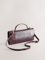 Burgundy Red Leather Clutch Bag - Image 1 of 5