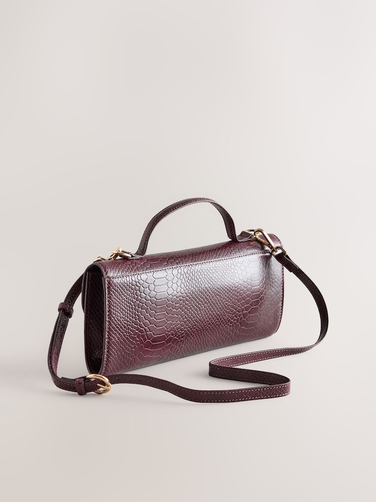 Burgundy Red Leather Clutch Bag - Image 2 of 5