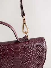 Burgundy Red Leather Clutch Bag - Image 3 of 5