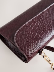 Burgundy Red Leather Clutch Bag - Image 4 of 5