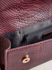 Burgundy Red Leather Clutch Bag - Image 5 of 5