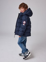 Superdry Navy Sports Puffer Coat - Image 1 of 11