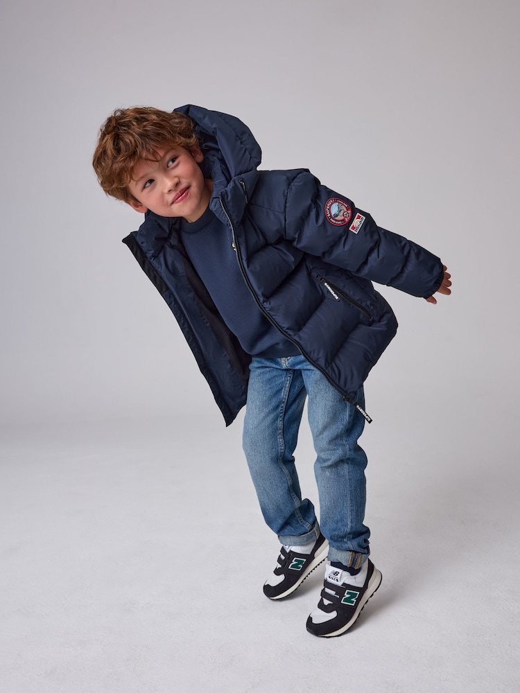 Superdry Navy Sports Puffer Coat - Image 2 of 11 Superdry Navy Sports Puffer Coat - Image 2 of 11
