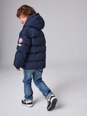 Superdry Navy Sports Puffer Coat - Image 3 of 11