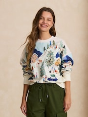 Ecru/Rose - Scenic Christmas Sweatshirt - Image 2 de 4