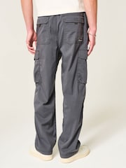 Hollister Grey Mid-Rise Cotton Cargo Trousers - Image 3 of 5