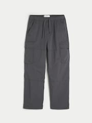 Hollister Grey Mid-Rise Cotton Cargo Trousers - Image 4 of 5
