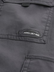 Hollister Grey Mid-Rise Cotton Cargo Trousers - Image 5 of 5
