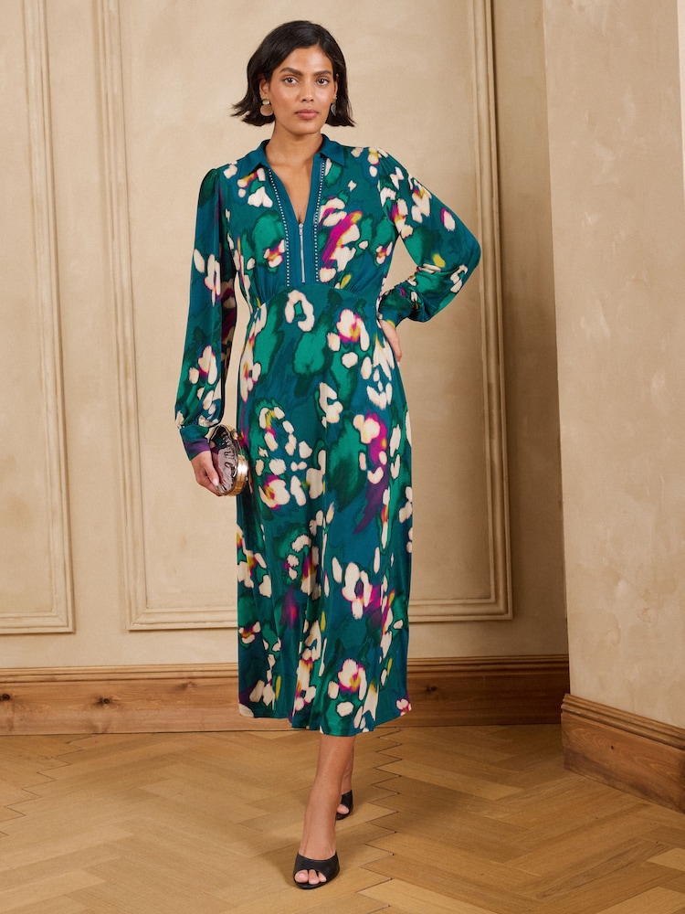 Love & Roses Zip Down Jersey Midi Dress - Bild 1 von 5 Love & Roses Zip Down Jersey Midi Dress - Bild 1 von 5