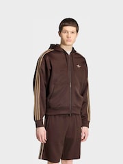 adidas originals Brown Adidas Adicolor Spacer Oversized Hoodie - Image 1 of 6