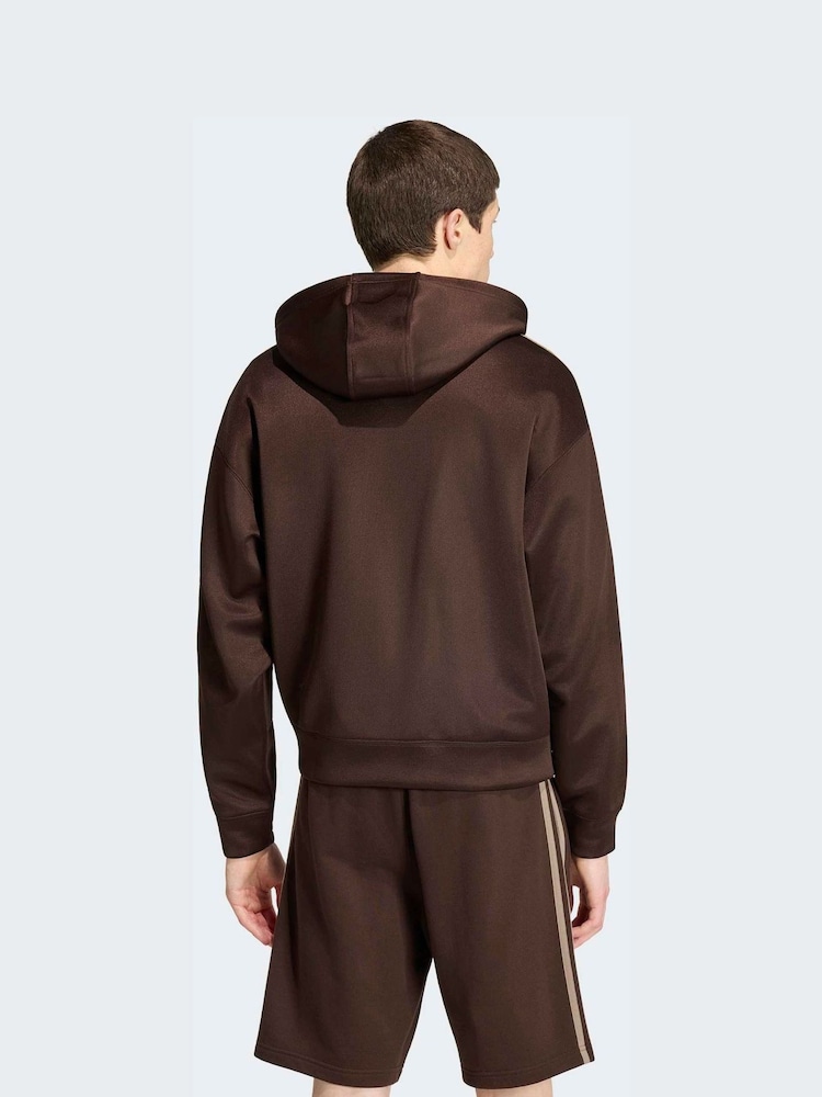 adidas originals Brown Adidas Adicolor Spacer Oversized Hoodie - Image 2 of 6
