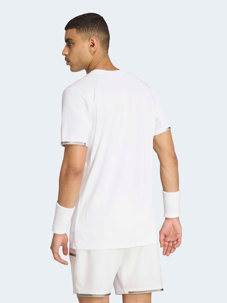 adidas White Tennis Climacool + Freelift Pro T-Shirt - Image 2 of 7