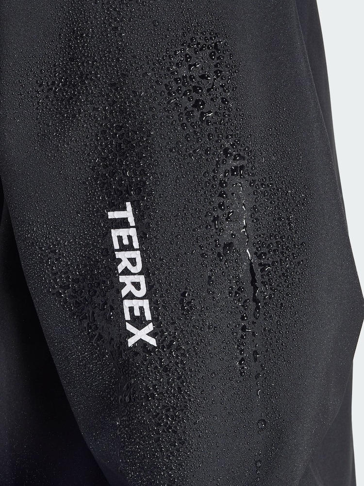 adidas Terrex Black Multi Essentials Two Layer Climaproof Rain Jacket - Image 6 of 6 adidas Terrex Black Multi Essentials Two Layer Climaproof Rain Jacket - Image 6 of 6