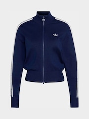 adidas Originals Blue Knitted Firebird Track Top - Image 6 of 6