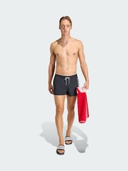 adidas Black Logo Stretchy Knit Swim Shorts 3 Inch - Image 3 of 6