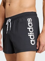 adidas Black Logo Stretchy Knit Swim Shorts 3 Inch - Image 4 of 6