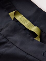CERENE Darcy Black Super Wide Pleat Front Satin Palazzo Trousers - Image 6 of 11