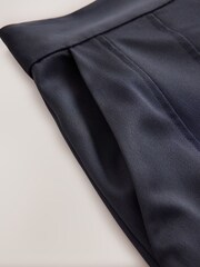 CERENE Darcy Black Super Wide Pleat Front Satin Palazzo Trousers - Image 9 of 11