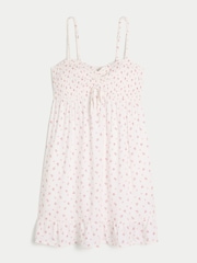 Hollister White/Pink Patterned Smock Dress - Image 1 of 1