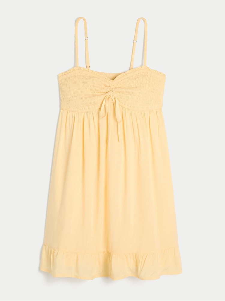 Hollister Yellow Patterned Smock Dress - Image 1 of 1 Hollister Yellow Patterned Smock Dress - Image 1 of 1