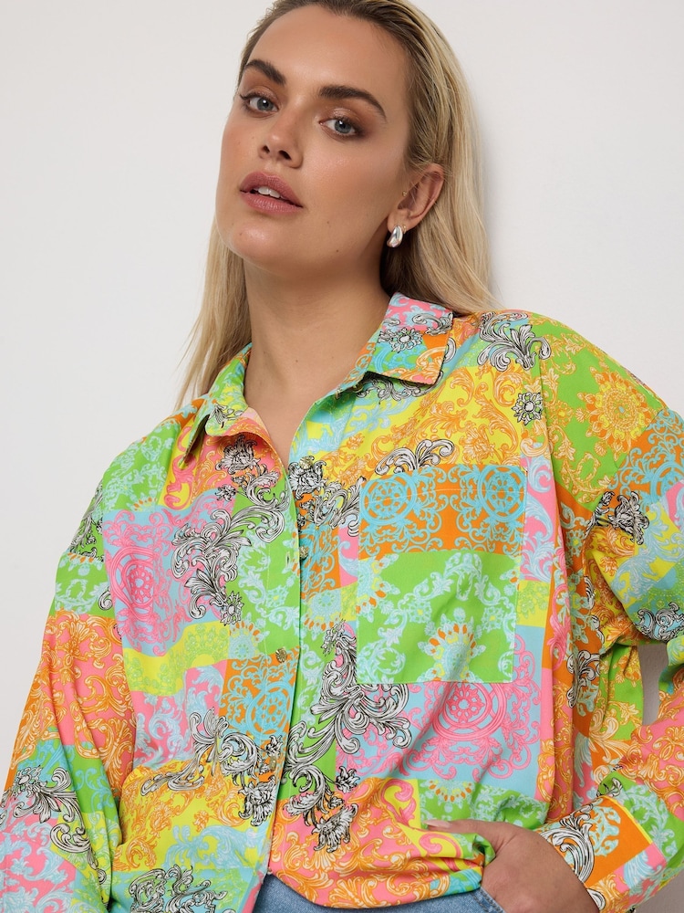 Yours Curve Orange Boyfriend Limited Shirt - Image 1 of 6