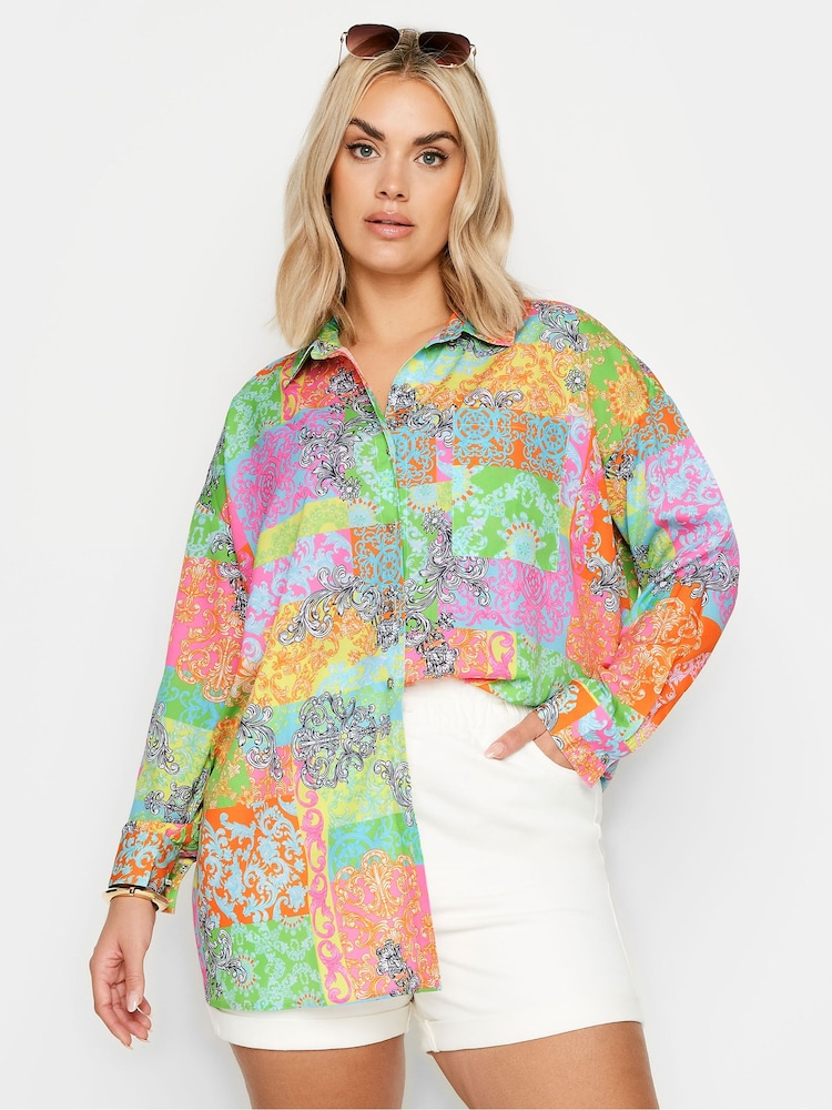 Yours Curve Orange Boyfriend Limited Shirt - Image 2 of 6