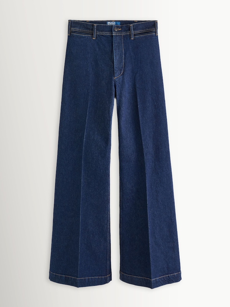 Polo Ralph Lauren Evoria Dark Wash Wide Leg Jeans With Jet Pocket - Imagen 1 de 2