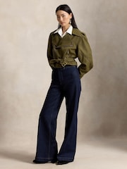 Polo Ralph Lauren Blue Evoria Dark Wash Wide Leg Jeans With Jet Pocket - Image 3 of 7