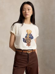 Polo Ralph Lauren White Polo Bear Cotton Crew Neck T-Shirt - Image 1 of 5
