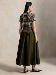 Polo Ralph Lauren Green Fairisle Knit Short Sleeve Combo Midi Dress - Image 2 of 5